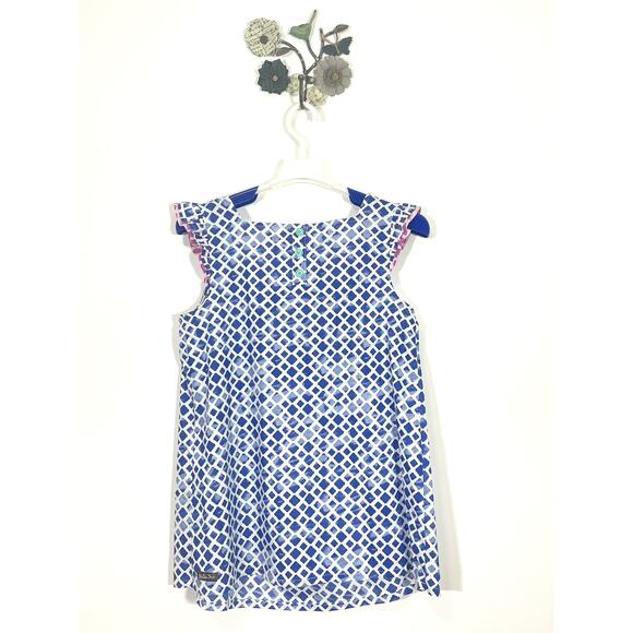 Matilda Jane Adventure Begins Womens Wandering Waters Top Blue Smocked Small - Picture 7 of 12